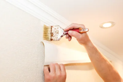 Pose de papier peint à Saméon — revêtements muraux et toiles de verre